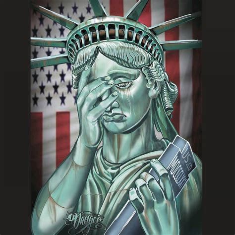 statue of liberty crying tattoo.